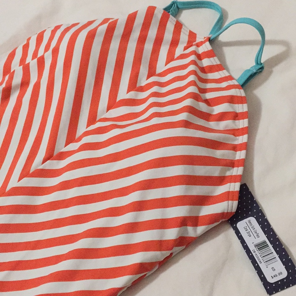 NWT. DownEast striped swimsuit.